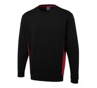 Uneek UC217 Two Tone Crew New Sweatshirt Black/Red XL Colour: Black/Re XL