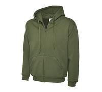 Uneek New Classic Full Zip Hooded Sweatshirt Hoodie Top 10+ Colours Sizes XS to 3XL