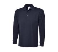 Uneek Shirt Polo Long Sleeve Plain Collared Classic Work Wear Top Strong Comfort