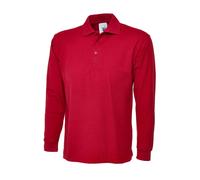 Uneek Shirt Polo Long Sleeve Plain Collared Classic Work Wear Top Strong Comfort