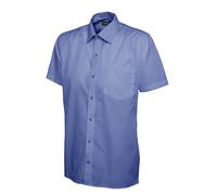 Uneek UC710 Mens Poplin Half Sleeve Shirt Mid Blue 18" Colour: Mi 18"