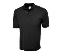 Uneek UC112 Cotton Rich Polo Shirt 220GSM Black XS Colour: Black, Size XS