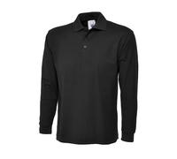 Uneek UC113 Long Sleeve Classic Poloshirt Black L Colour: Black, Size: L