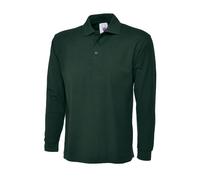 Uneek UC113 Long Sleeve Classic Poloshirt Bottle Green M Colour: Green M