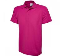 Uneek UC114 Mens Active Cotton Poloshirt Hot Pink XS Colour: Hot Pink, XS