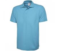 Uneek UC114 Mens Active Cotton Poloshirt Sky S Colour: Sky, Chest Size S