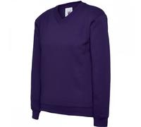 Uneek UC206 Childrens V Neck Sweatshirt Purple 9/10 Yrs Colour: Purple 9/10 Yrs