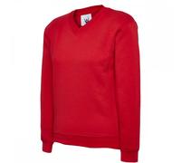 Uneek UC206 Childrens V Neck Sweatshirt Red 9/10 Yrs Colour: Red, Size 9/10 Yrs