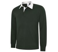 Uneek UC402 Classic Rugby Shirt 280GSM Bottle Green L Colour: Green, S L