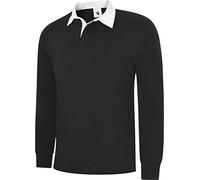 Uneek Uc402 Classic Rugby Shirt Black 2xl