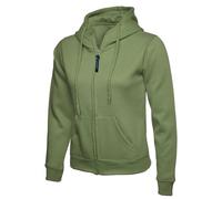 Uneek UC505 Ladies Classic Full Zip Hoodie 300GSM Olive L Colour: Oliv L