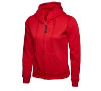 Uneek UC505 Ladies Classic Full Zip Hoodie 300GSM Red M Colour: Red, S M