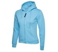 Uneek UC505 Ladies Classic Full Zip Hoodie 300GSM Sky L Colour: Sky, S L