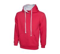 Contrast Hooded Sweatshirt Jumper Uneek Clothing Fuchsia L