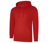 Uneek UC509 Deluxe Hooded Sweatshirt Sizzling Red XS Colour: Sizzling XS