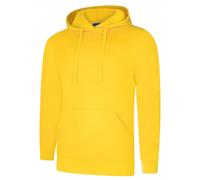 Uneek UC509 Deluxe Hooded Sweatshirt Yellow 2XL Colour: Yellow, Size: 2XL