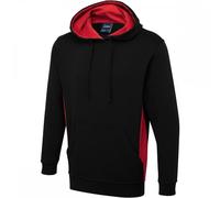 Uneek - Unisex Two Tone Hooded Sweatshirt/jumper - 60% Cotton 40% Polyester - Black/red - Size 3Xl