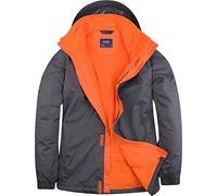 Uneek Uc621 Deluxe Outdoor Jacket Deep Grey/fiery Orange 2xl