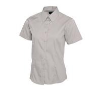 Uneek UC704 Ladies Pinpoint Oxford Half Sleeve Shirt Silver Grey S Col S