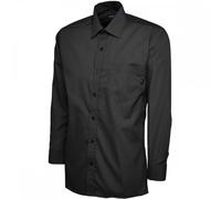 Poplin Full Sleeve Shirt - Long Sleeve Uneek Clothing Black 16.5 in