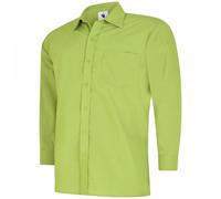 Uneek UC709 Mens Poplin Full Sleeve Shirt Lime 16.5" Colour: Lime 16.5"