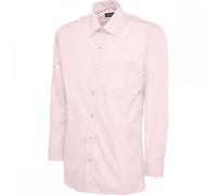Uneek UC709 Mens Poplin Full Sleeve Shirt Pink 15" Colour: Pink, 15"