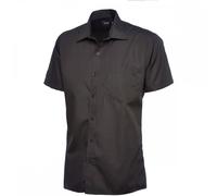 Poplin Half Sleeve Shirt Poplin Uneek Clothing Black 19 in