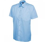 Uneek UC710 Mens Poplin Half Sleeve Shirt Light Blue 15" Colour: 15"