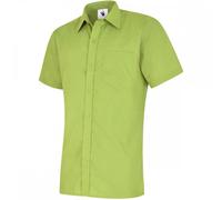 Uneek UC710 Mens Poplin Half Sleeve Shirt Lime 14.5" Colour: Lime 14.5"