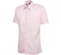 Uneek UC710 Mens Poplin Half Sleeve Shirt Pink 15.5" Colour: Pink 15.5"