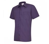 Poplin Half Sleeve Shirt Poplin Uneek Clothing Purple 18.5 in