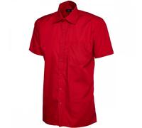 Poplin Half Sleeve Shirt Poplin Uneek Clothing Red 18.5 in