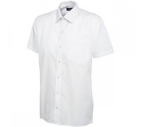 Uneek UC710 Mens Poplin Half Sleeve Shirt White 17.5" Colour: Whi 17.5"
