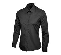 Uneek UC711 Ladies Poplin Full Sleeve Shirt Black L Colour: Black, Siz L