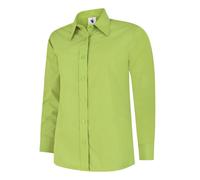 Uneek UC711 Ladies Poplin Full Sleeve Shirt Lime L Colour: Lime, Size: L