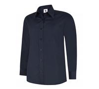 Uneek UC711 Ladies Poplin Full Sleeve Shirt Navy XL Colour: Navy, Size XL