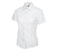 Uneek UC712 Ladies Poplin Short Sleeve Shirt White 5XL Colour: White, 5XL