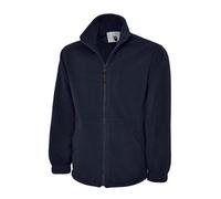 Uneek - Unisex Classic Full Zip Micro Fleece Jacket - Half Moon Yoke - Navy - Size 6Xl
