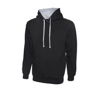 Uneek Unisex Contrast Hooded Sweatshirt Varsity Pullover Hoodie Causal Workwear