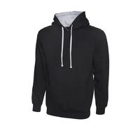 Uneek Unisex Contrast Hooded Sweatshirt Varsity Pullover Hoodie University 2Tone