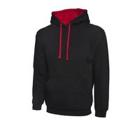 Uneek Unisex Contrast Hooded Sweatshirt Varsity Pullover Hoodie University 2Tone
