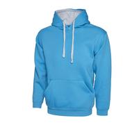 Uneek Unisex Contrast Hooded Sweatshirt Varsity Pullover Hoodie University 2Tone