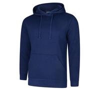 Uneek - Unisex Deluxe Hooded Sweatshirt/jumper - 60% Ring Spun Combed Cotton 40% Polyester - French Navy - Size S