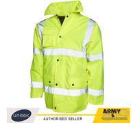 UNEEK Unisex Road Safety Jacket Padded Lined Waterproof Hi-Viz Work Over Coat