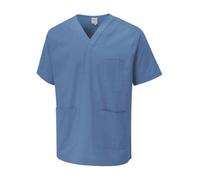 Uneek - Unisex Scrub Tunic - 65% Polyester 35% Cotton - Hospital Blue - Size Xs