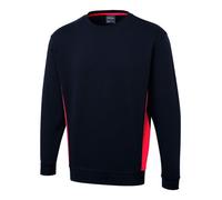 Uneek UC217 Two Tone Crew New Sweatshirt Navy/Red XS Colour: Navy/Red, XS