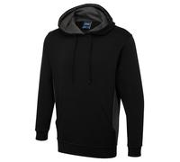 Two Tone Hooded Sweatshirt Jumper Uneek Clothing Charcoal S