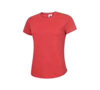 Uneek - Unisex Ultra Cool T Shirt - 100% Polyester Textured Breathable Fabric With Wic - Red - Size S