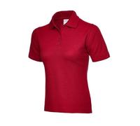 Uneek - Unisex Ultra Cotton Poloshirt - 100% Ring Spun Combed Cotton - Red - Size Xs