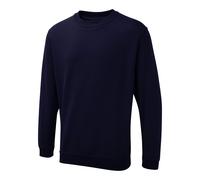 Uneek UX Sweatshirt Navy 50% Cotton 50% Polyester Set in Sleeve Comfort Fit
